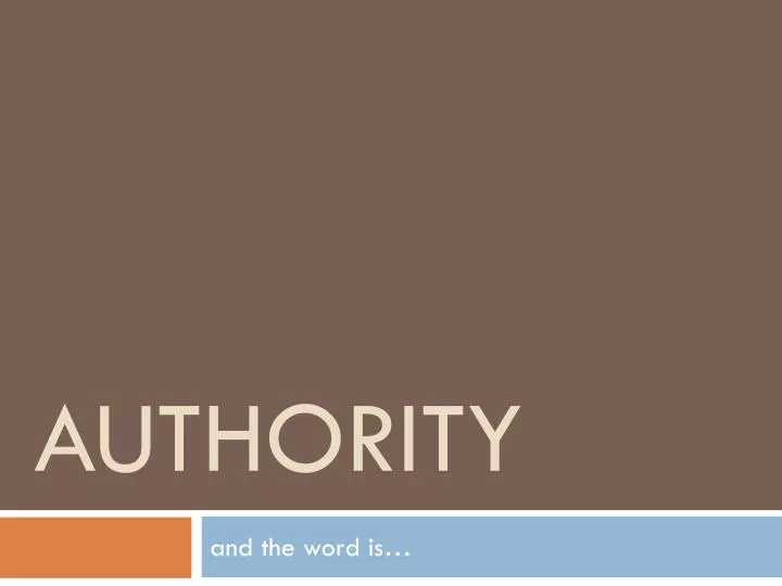 authority n.