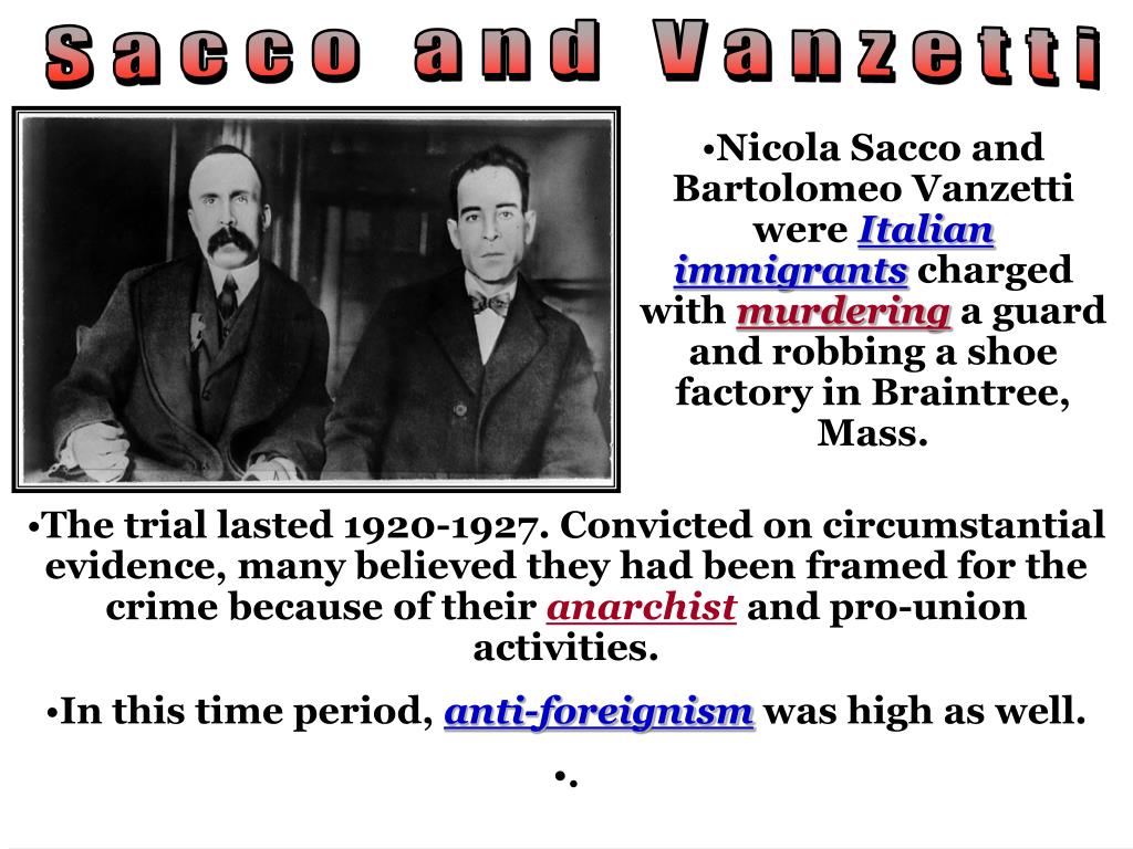 Sacco And Vanzetti Essay - Words | Bartleby