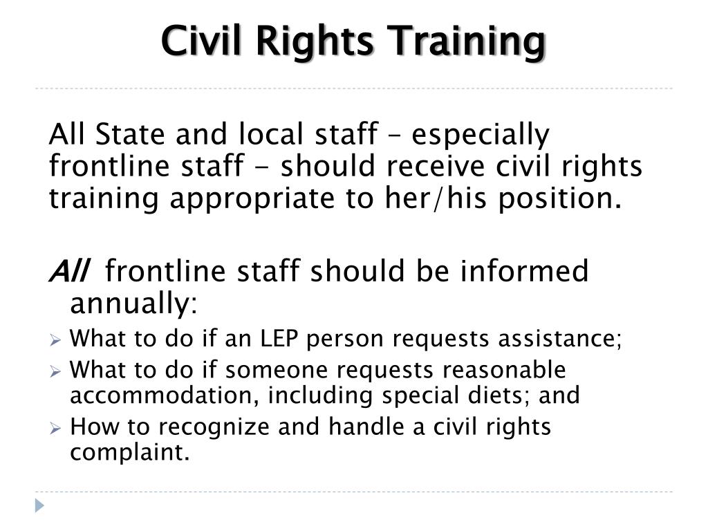 PPT - USDA Civil Rights Compliance in the Food Distribution Programs ...