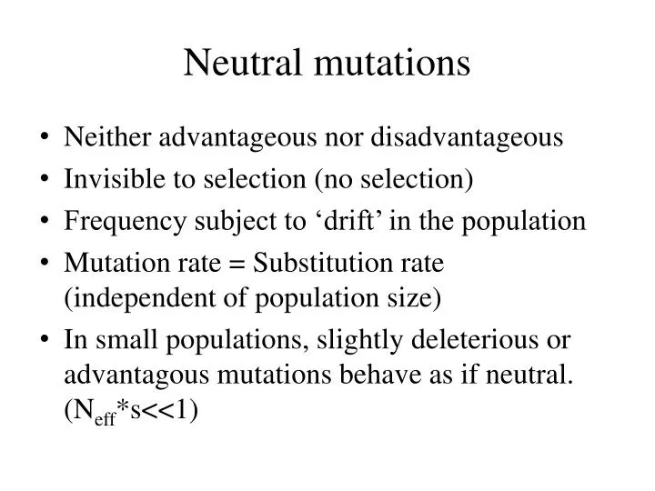neutral mutations n.