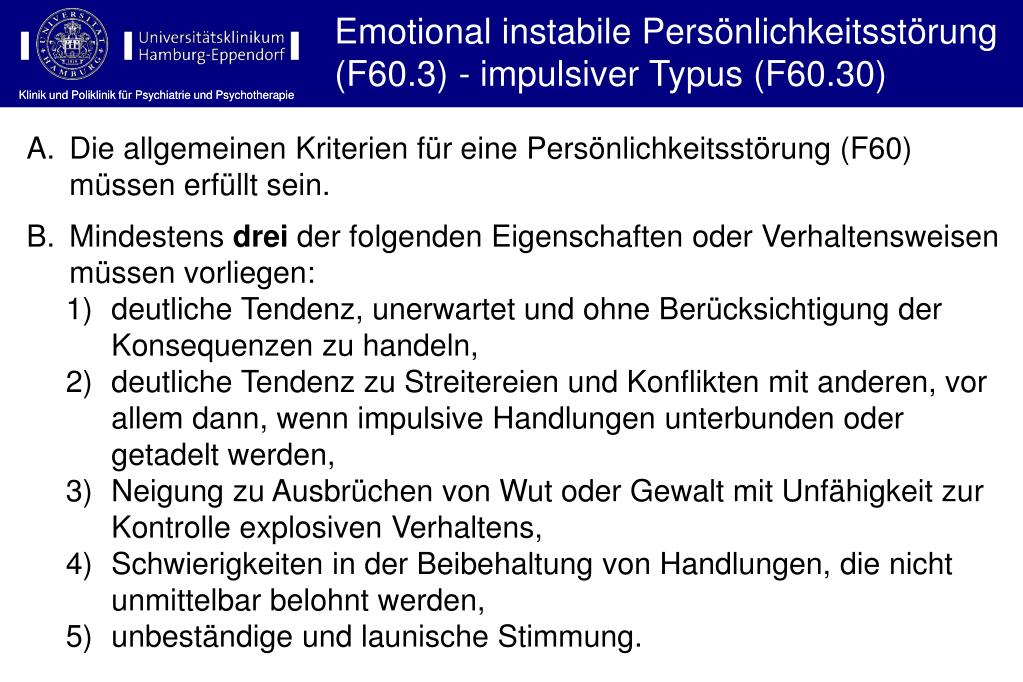 Emotional Instabile Persönlichkeitsstörung Impulsiver Typ www.slideserve.com