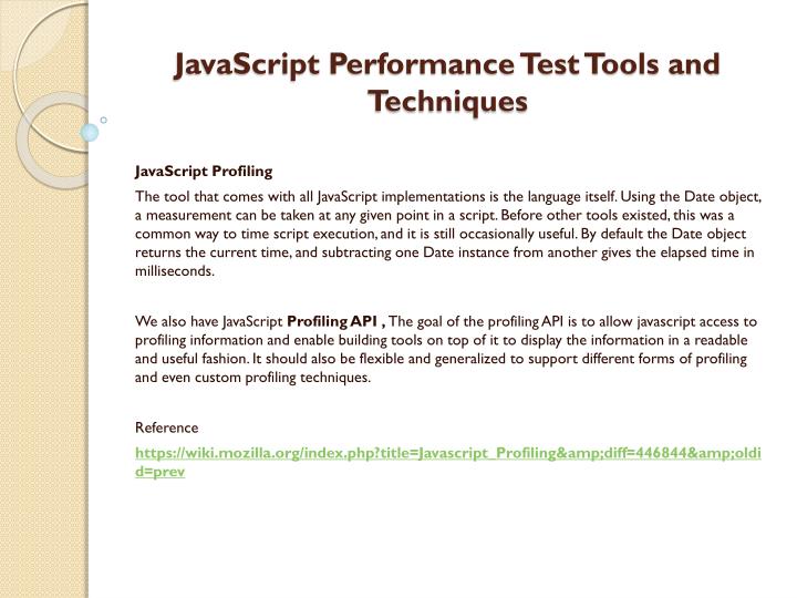 tool test javascript Performance ID Presentation PPT JavaScript PowerPoint tool test javascript Performance ID Presentation PPT JavaScript PowerPoint