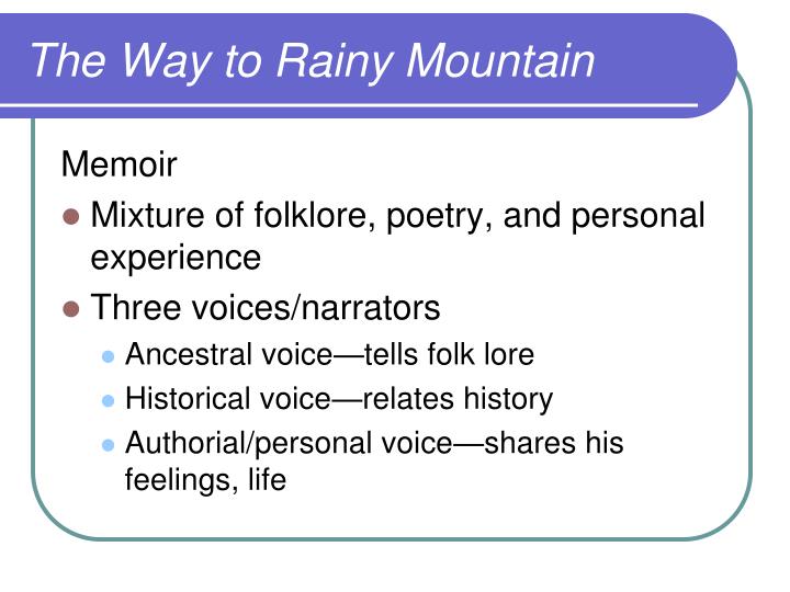 The Way to Rainy Mountain: Analysis of the Text - Words | Essay Example