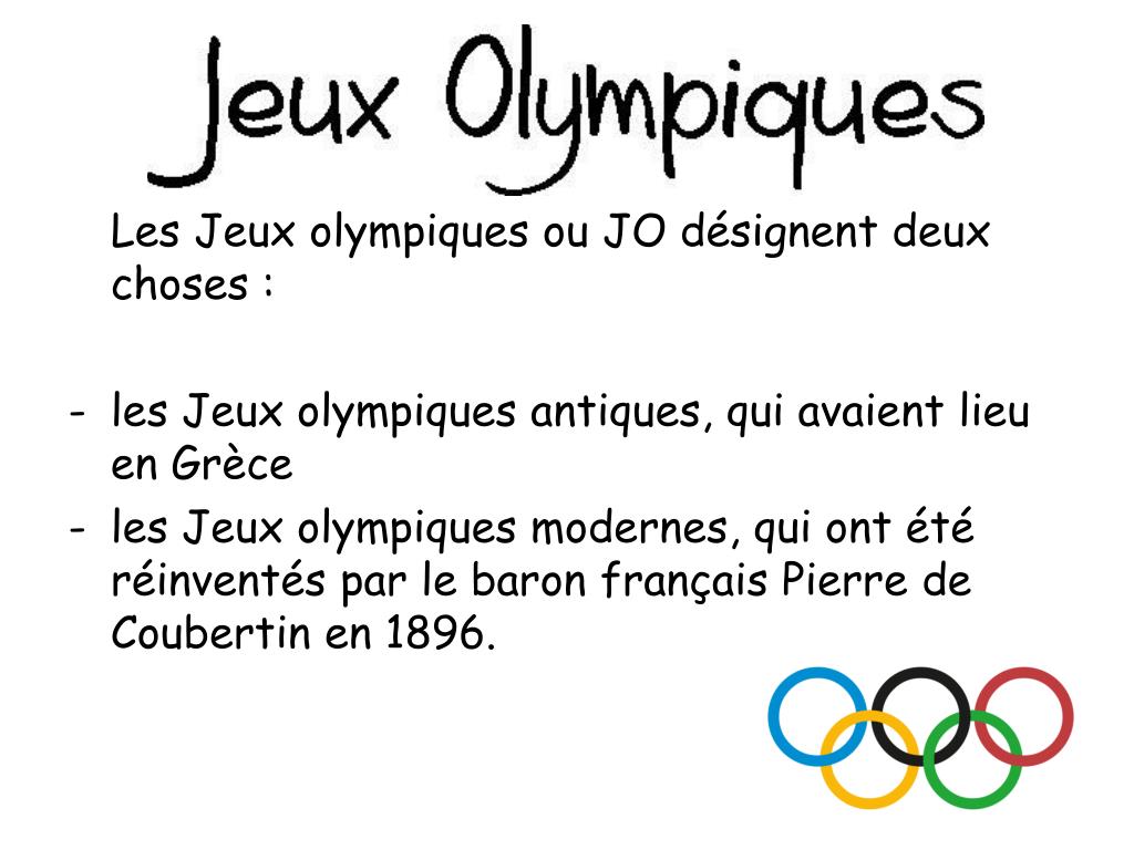 Les Jeux Olympiques modernes 