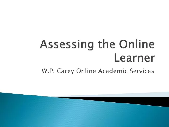 assessing the online learner n.