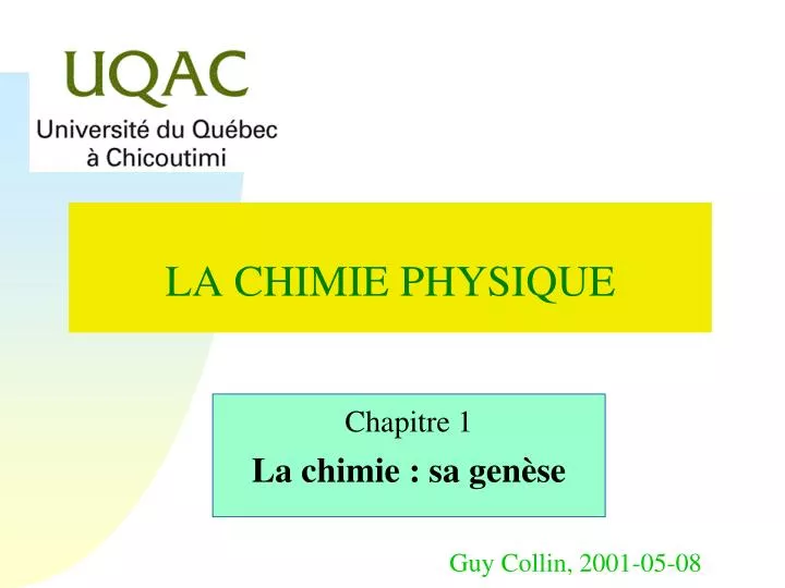 PPT LA CHIMIE PHYSIQUE PowerPoint Presentation, free download ID — free download