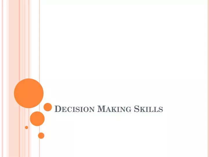 decision making skills n.