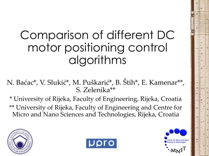 comparison of different dc motor positioning control algorithms n.