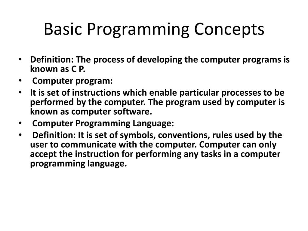 PPT Basic Programming Concepts PowerPoint Presentation Free Download 