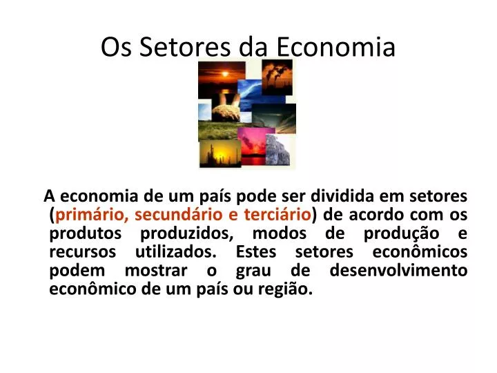 Setores Da Economia Na Europa Asia E Oceania