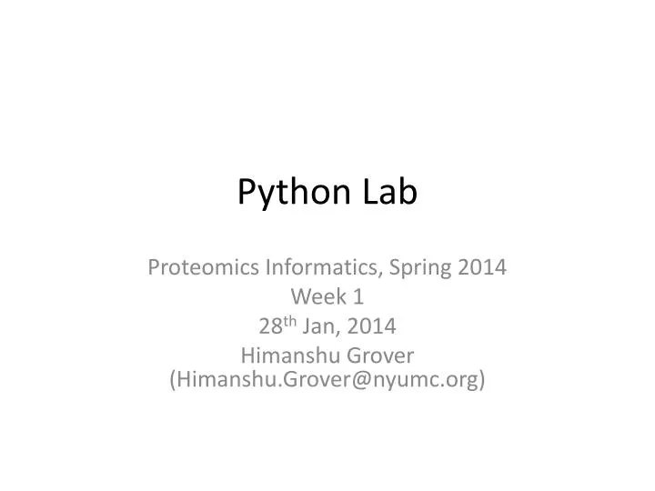 PPT - Python Lab PowerPoint Presentation, free download - ID:1904802