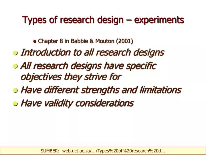PPT Types Of Research Design Experiments PowerPoint Presentation 