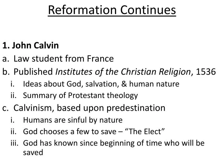reformation continues n.