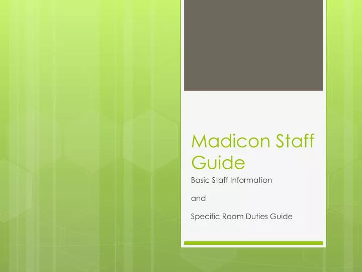 madicon staff guide n.