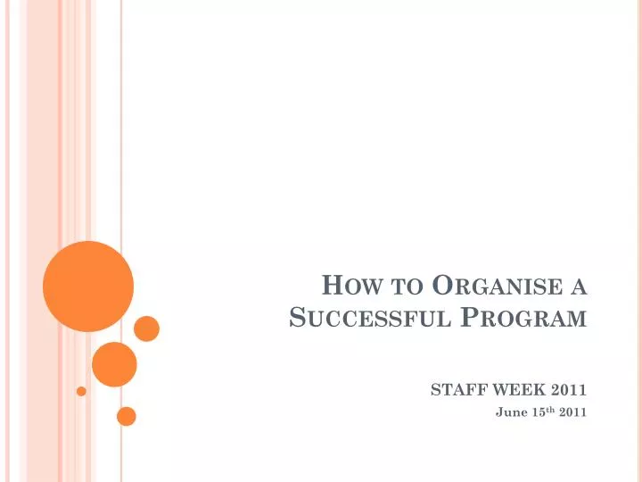 how to organise a successful program n.