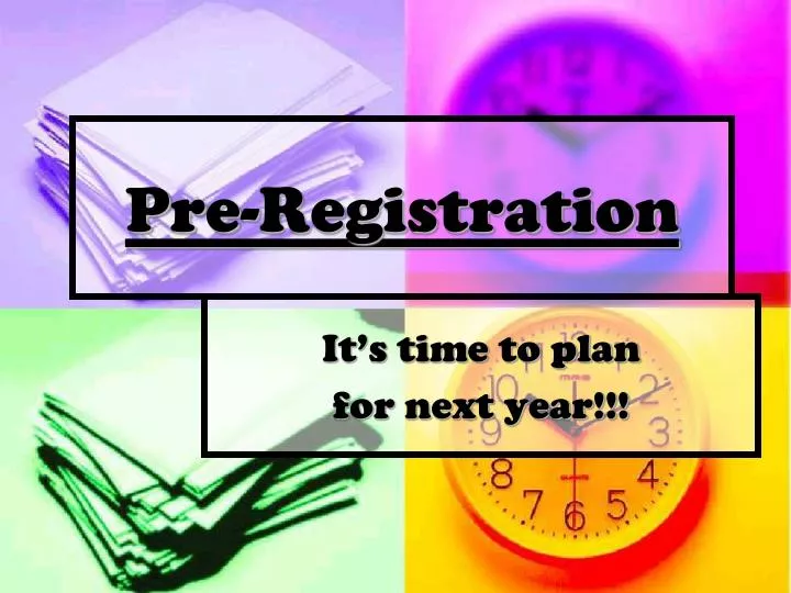 pre registration n.