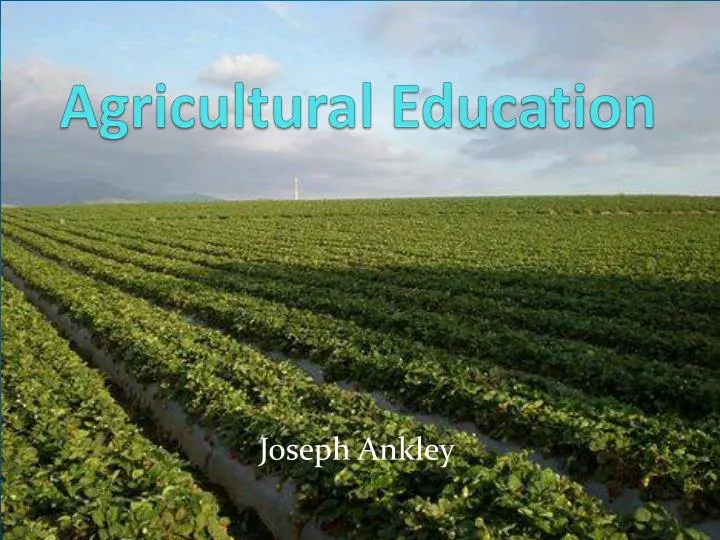 project topic on agricultural education