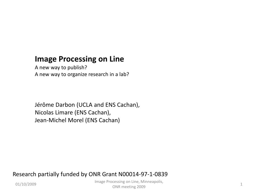 Image Processing On Line 