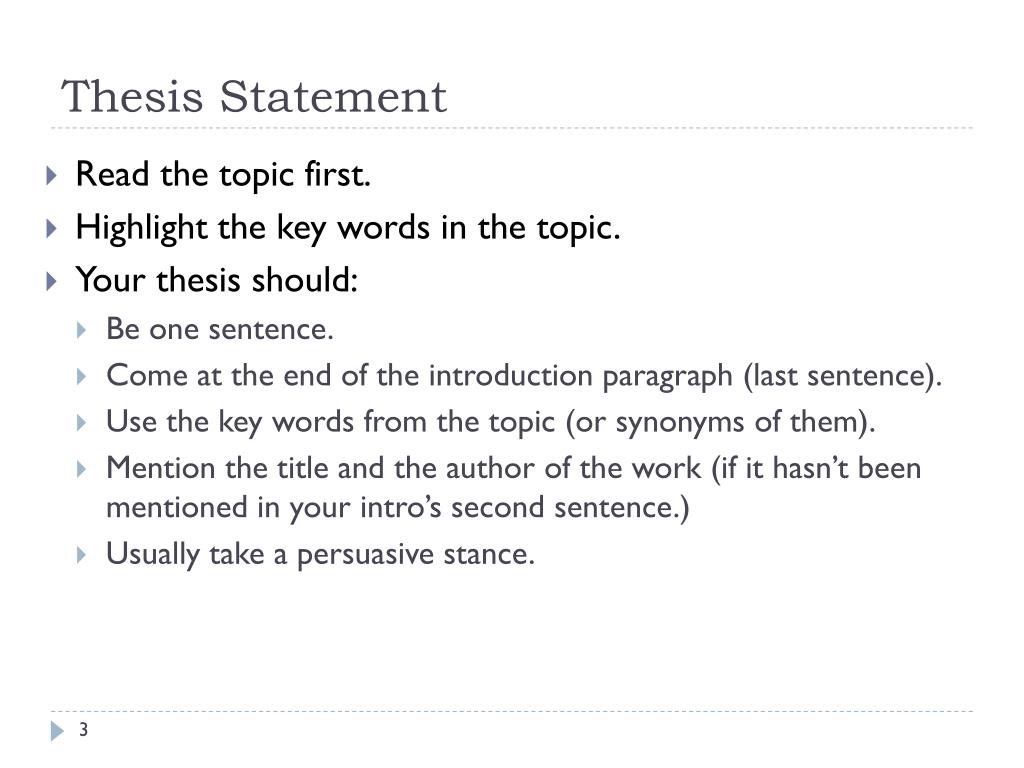 starting thesis words