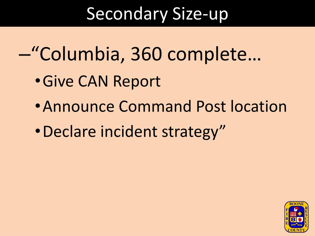 initial sizeup report initial sizeup report