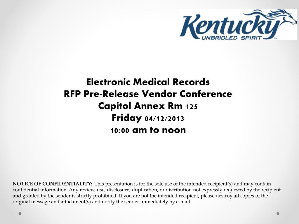 PPT - Electronic Medical Records RFP Pre-Release Vendor Conference ...