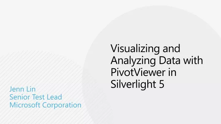 visualizing and analyzing data with pivotviewer in silverlight 5 n.