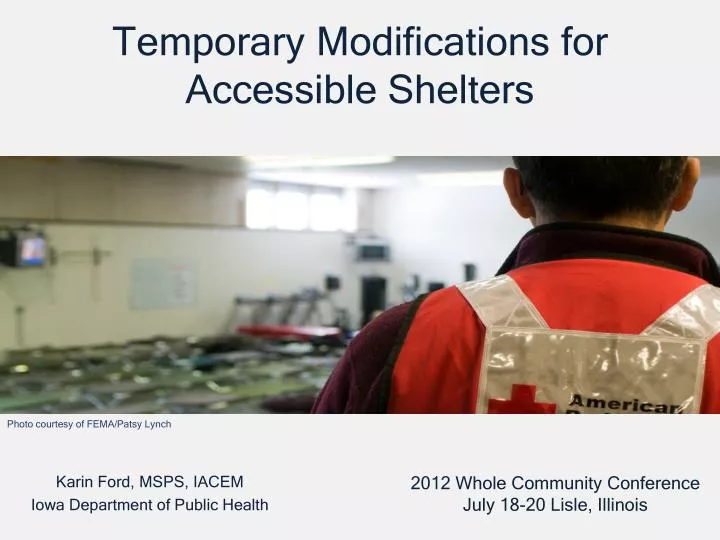 PPT - Temporary Modifications for Accessible Shelters PowerPoint ...