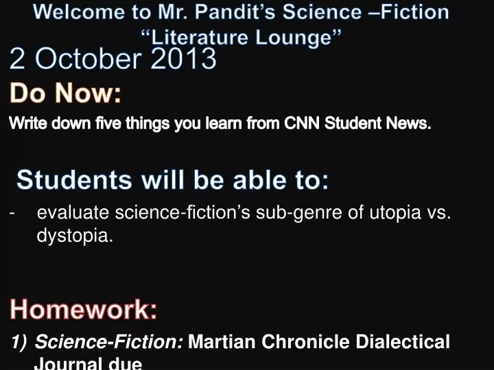 welcome to mr pandit s science fiction literature lounge n.