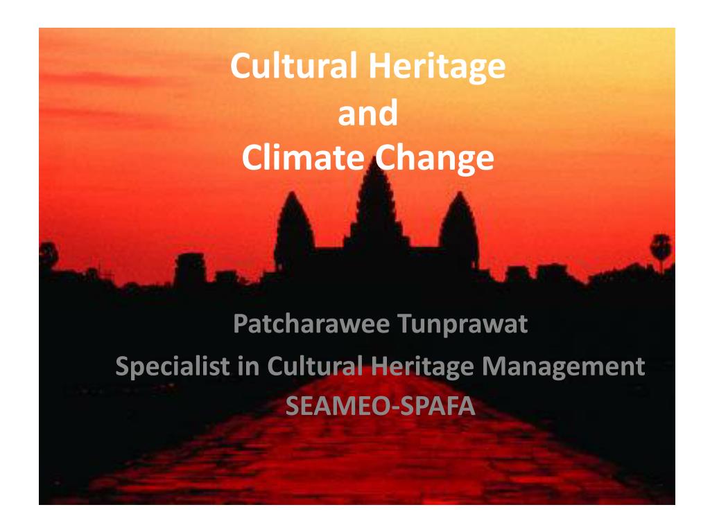 PPT - Cultural Heritage and Climate Change PowerPoint Presentation ...