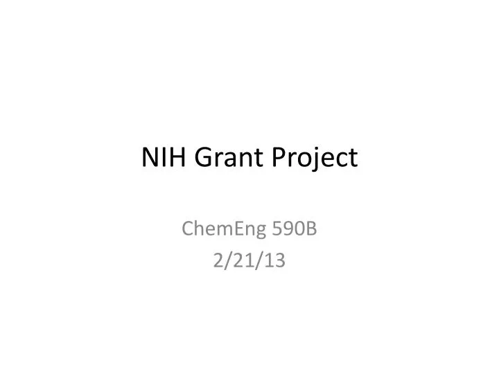 nih grant project n.