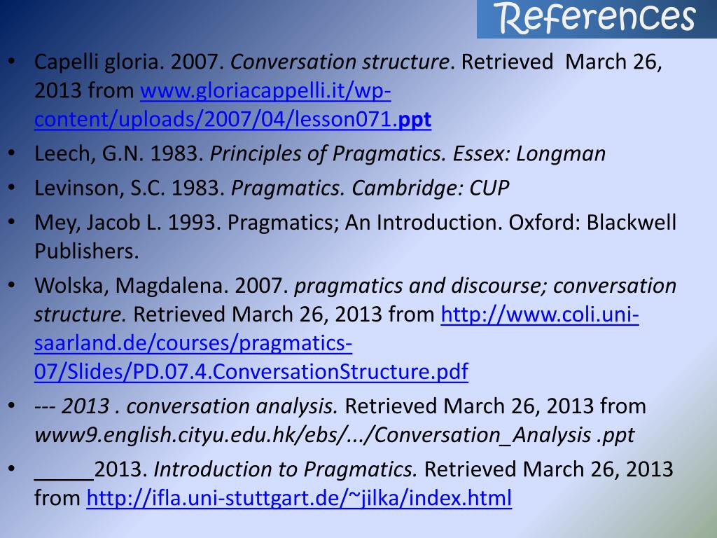 PPT - CONVERSATIONAL ANALYSIS PowerPoint Presentation, free download -  ID:1911024