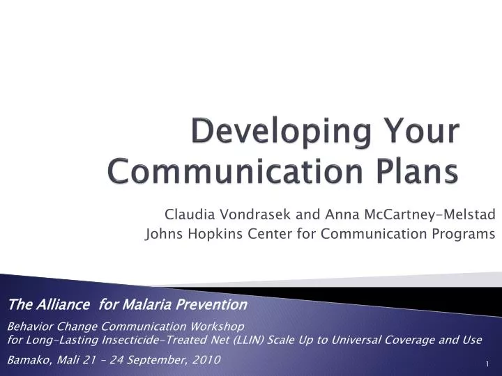 developing your communication plans n.