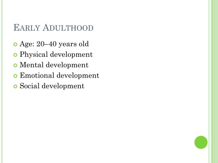 mental development in early adulthood