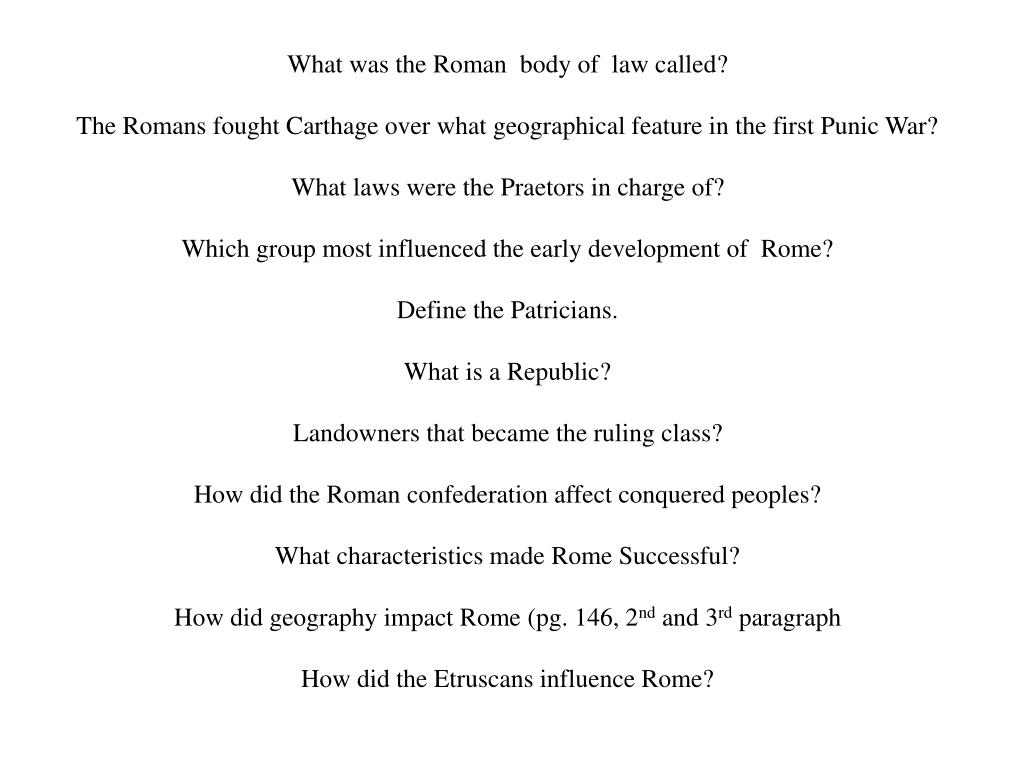 PPT - What was the Roman body of law called? PowerPoint Presentation, free  download - ID:1911987