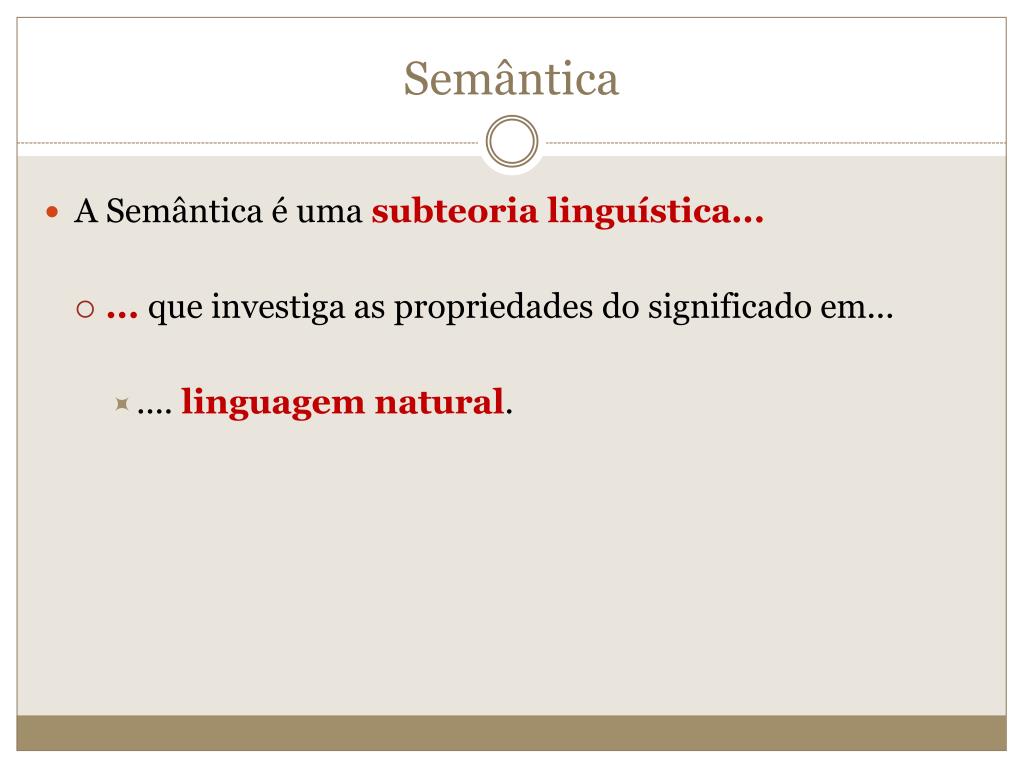 Slide Semântica, PDF, Semântica