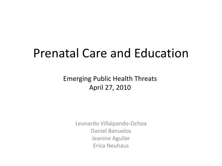PPT - Prenatal Care and Education PowerPoint Presentation, free
