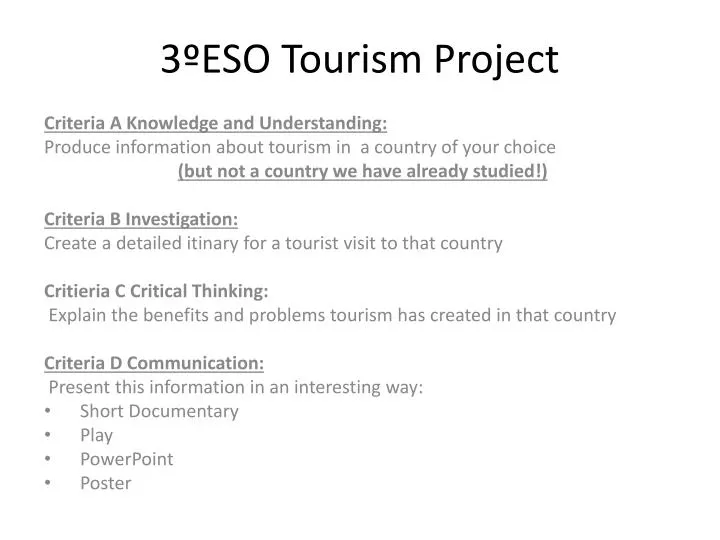 3 eso tourism project n.