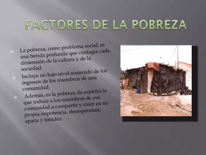 PPT - FACTORES DE LA POBREZA PowerPoint Presentation, free download ...