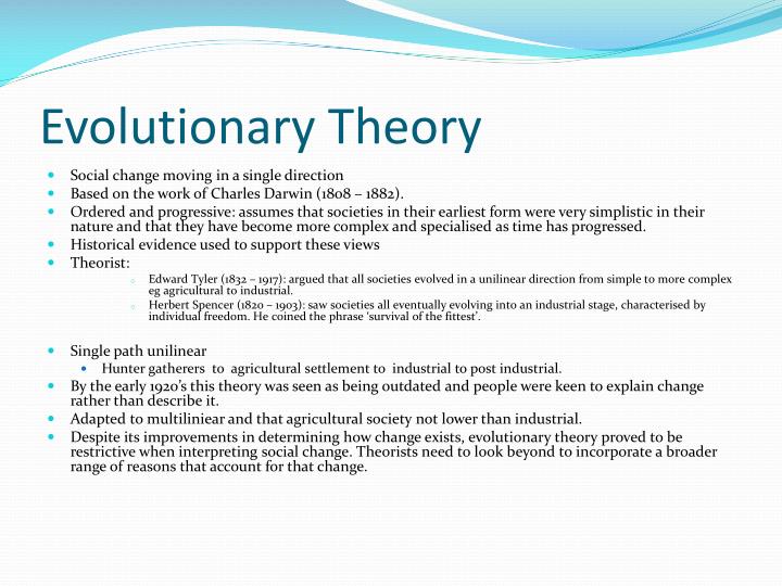 explain evolutionary theory of social change