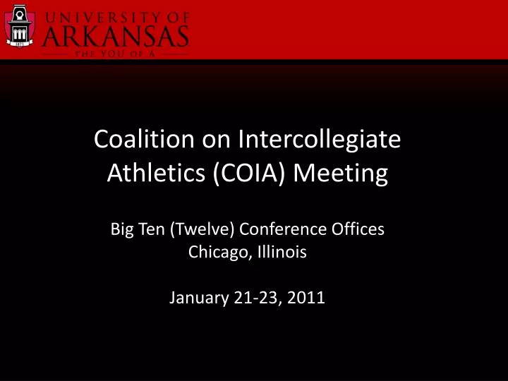 coalition on intercollegiate athletics coia meeting n.