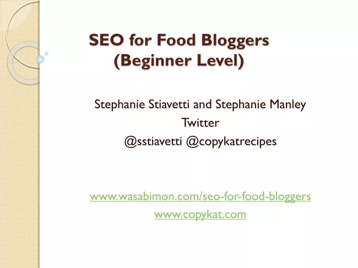 seo for food bloggers beginner level n.