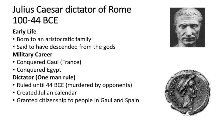a biography of julius caesar a dictator of the roman republic Julius caesar caesar became a member of the first triumvirate and when that broke up he fought a civil war against pompey the great winning the war, caesar became dictator for life of the roman republic. a biography of julius caesar a dictator of the roman republic Julius caesar caesar became a member of the first triumvirate and when that broke up he fought a civil war against pompey the great winning the war, caesar became dictator for life of the roman republic.