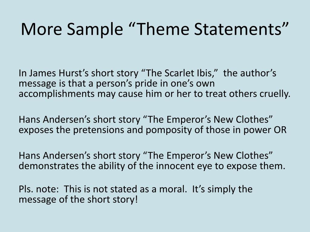 theme statement paragraph example