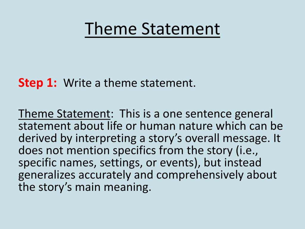 theme statement of paragraph