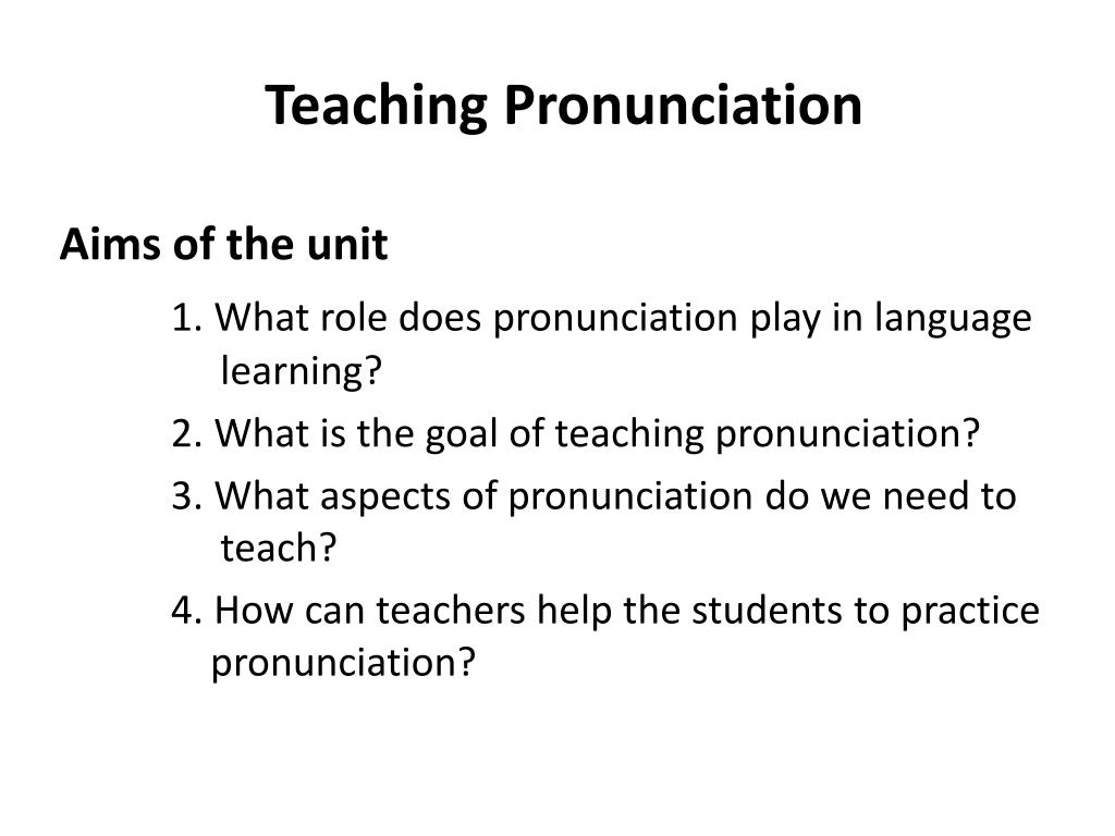thesis about pronunciation teaching