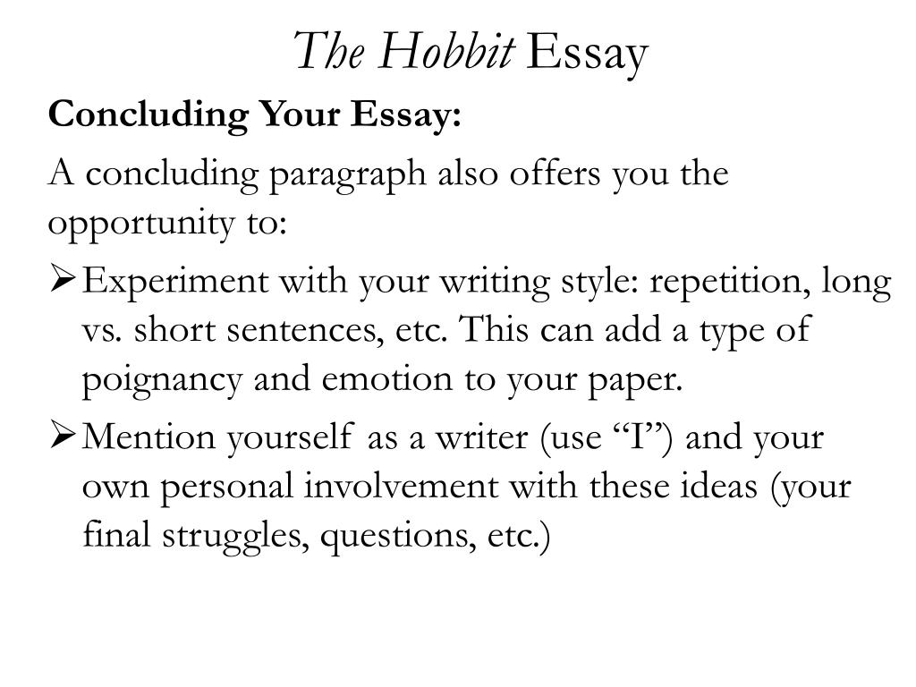 the hobbit 5 paragraph essay