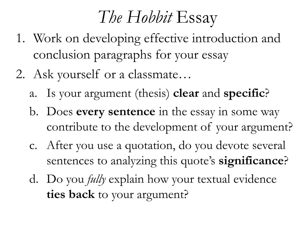 the hobbit essay example