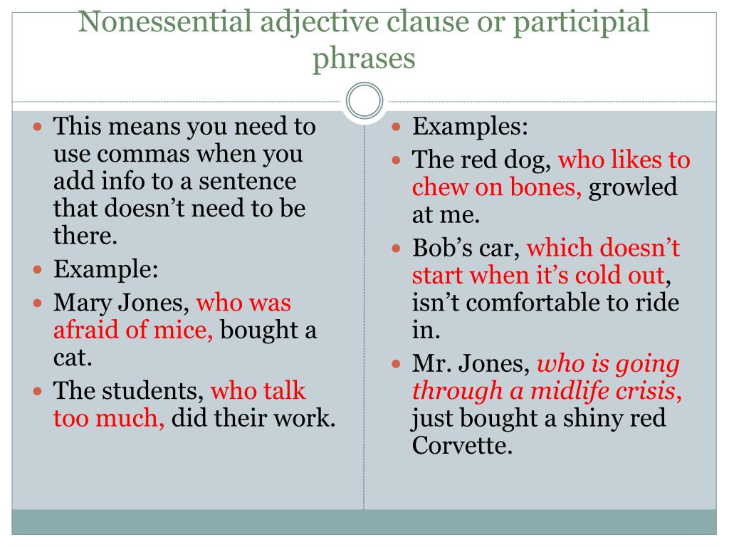 Essential And Nonessential Adjective Clauses