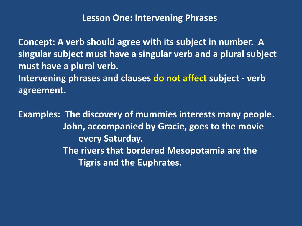 PPT Lesson One Intervening Phrases PowerPoint Presentation Free Download ID 1919751