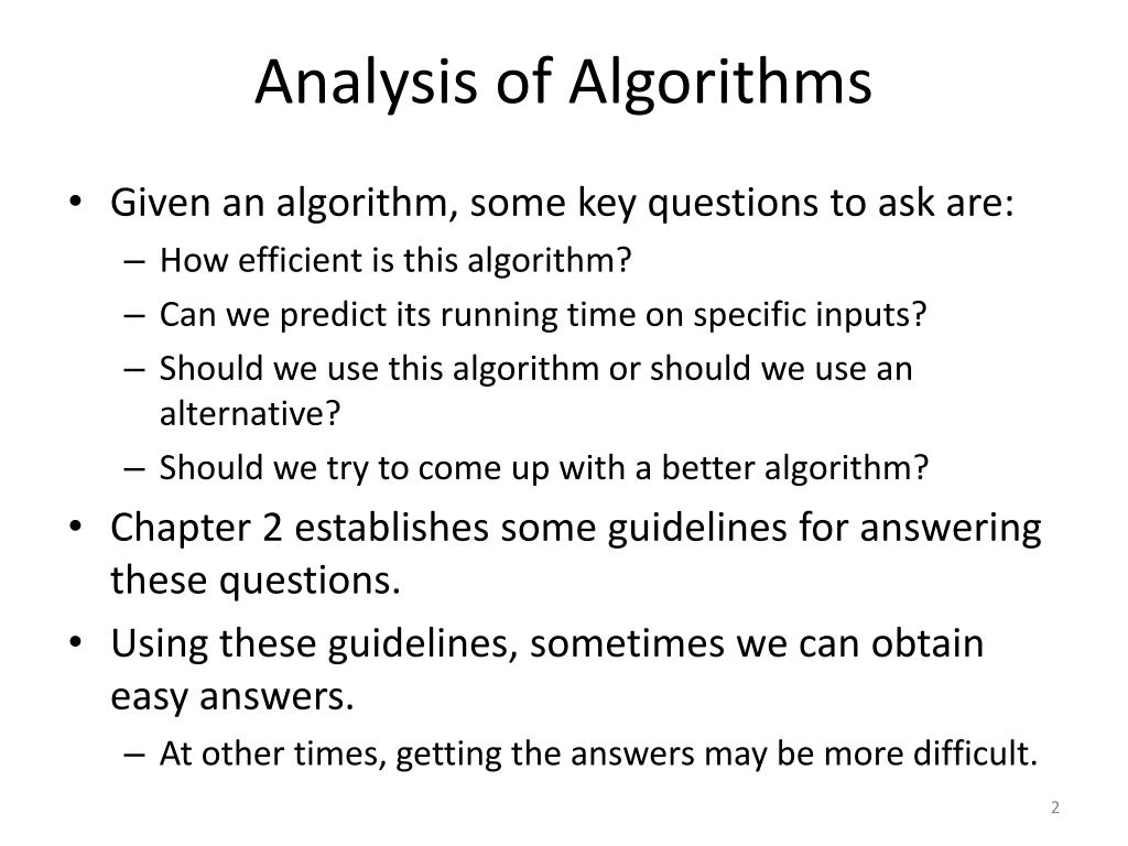 analysis and synthesis algorithms